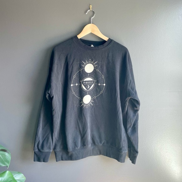 Morbid Tops - Morbid Podcast Logo Crew Neck Black Sweatshirt Size Large